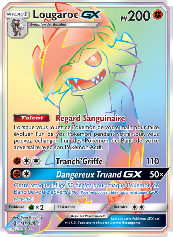Lougaroc GX 156 — Gardiens Ascendants (French Pokémon TCG card)
