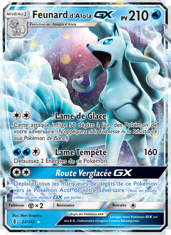 Feunard d’Alola GX 22 — Gardiens Ascendants (French Pokémon TCG card)