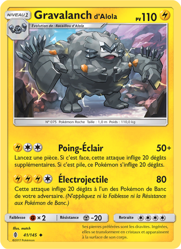 Gravalanch d’Alola 41 — Gardiens Ascendants (French Pokémon TCG card)