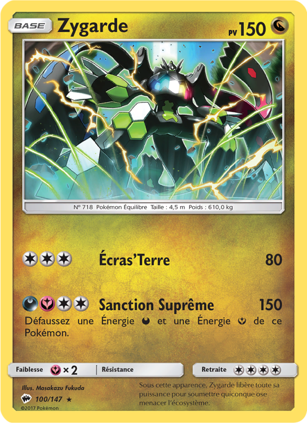 Zygarde 100 — Ombres Ardentes (French Pokémon TCG card)