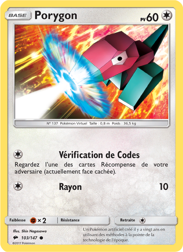 Porygon 103 — Ombres Ardentes (French Pokémon TCG card)