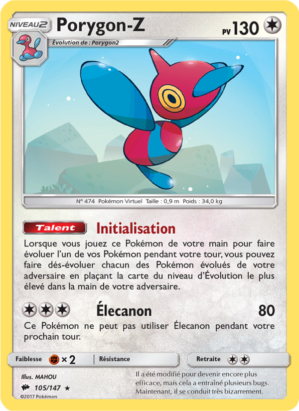 Porygon-Z 105 — Ombres Ardentes (French Pokémon TCG card)