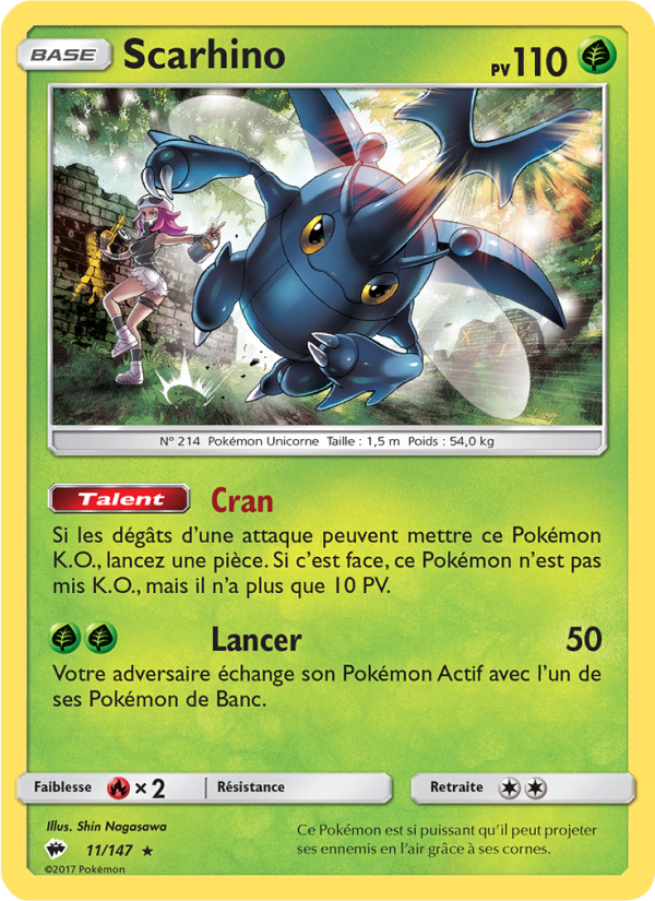 Scarhino 11 — Ombres Ardentes (French Pokémon TCG card)