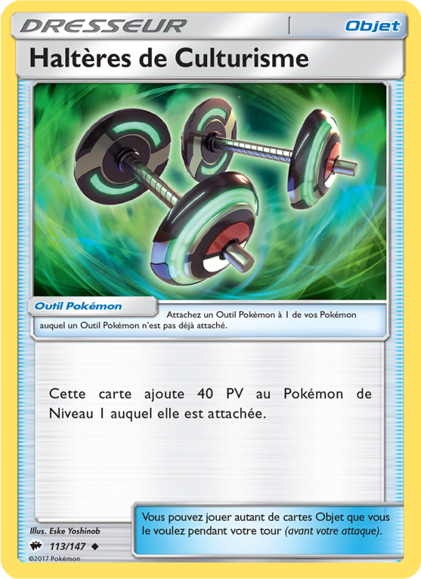Haltères de Culturisme 113 — Ombres Ardentes (French Pokémon TCG card)