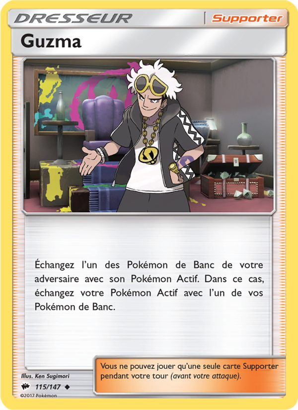 Guzma 115 — Ombres Ardentes (French Pokémon TCG card)