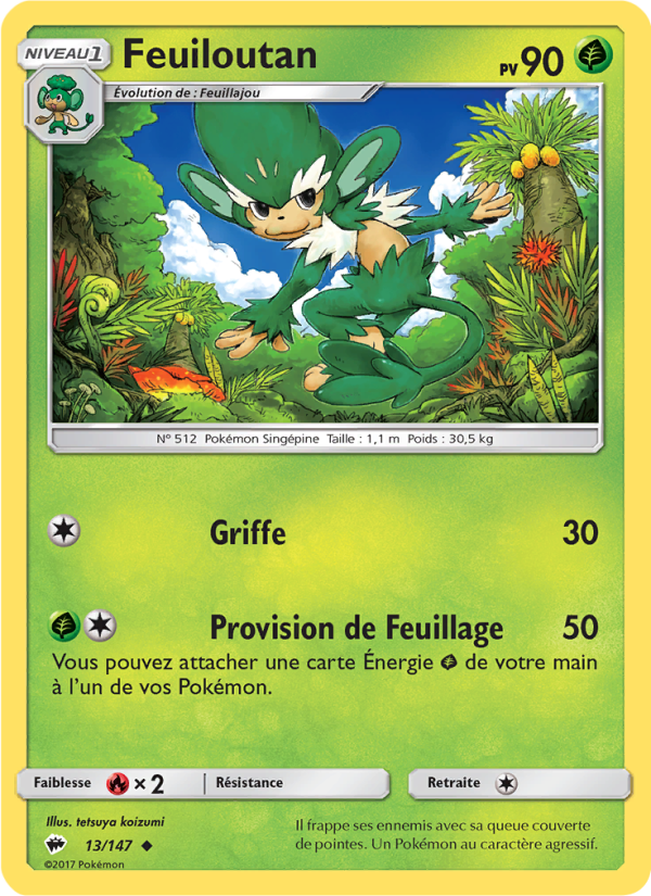 Feuiloutan 13 — Ombres Ardentes (French Pokémon TCG card)