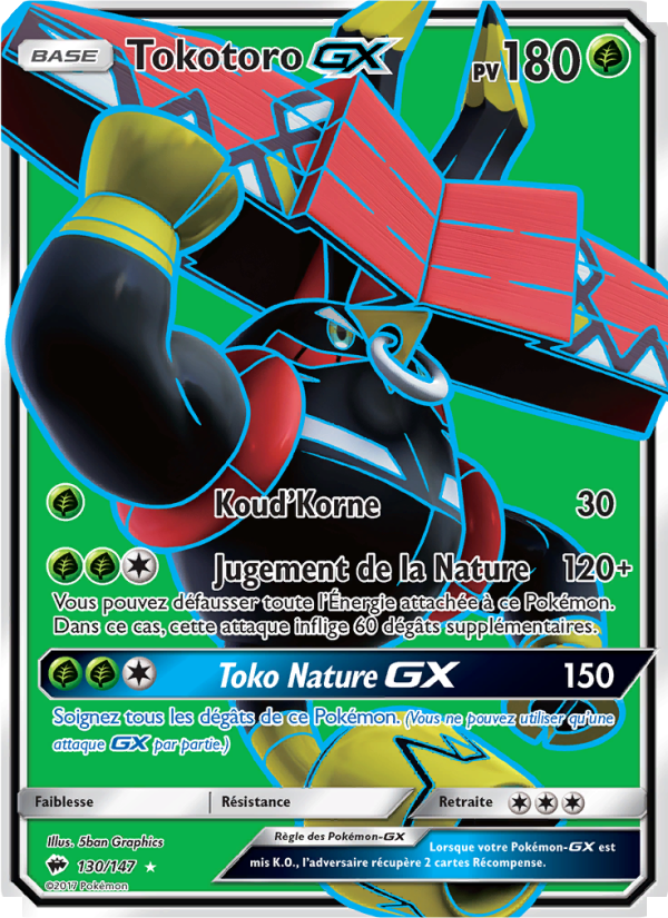 Tokotoro GX 130 — Ombres Ardentes (French Pokémon TCG card)