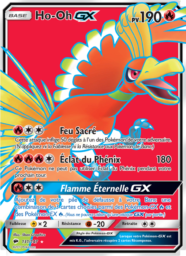 Ho-Oh GX 131 — Ombres Ardentes (French Pokémon TCG card)
