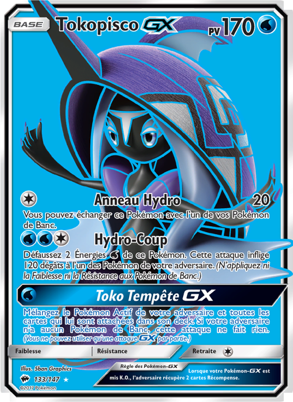 Tokopisco GX 133 — Ombres Ardentes (French Pokémon TCG card)