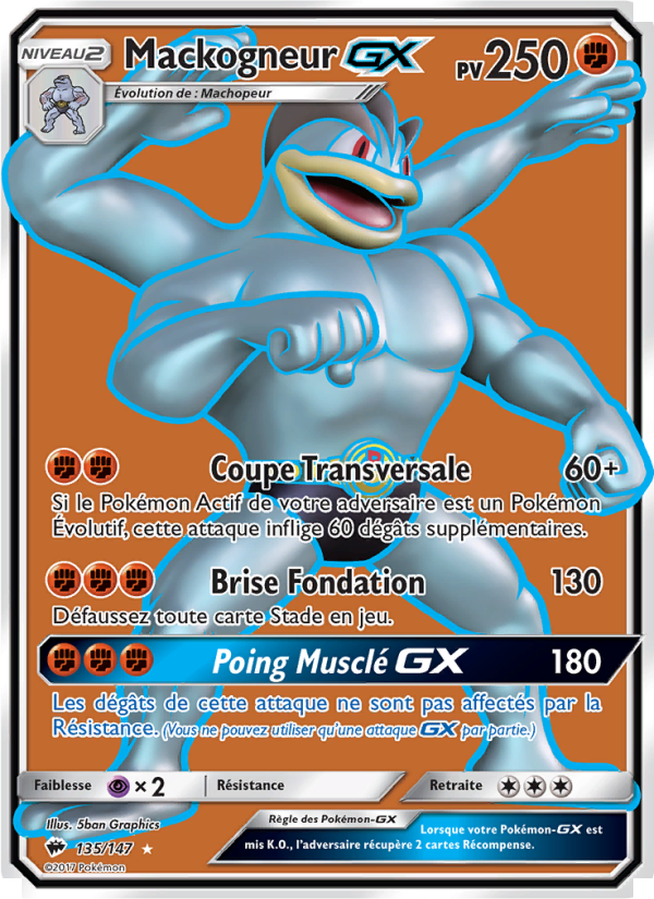 Mackogneur GX 135 — Ombres Ardentes (French Pokémon TCG card)