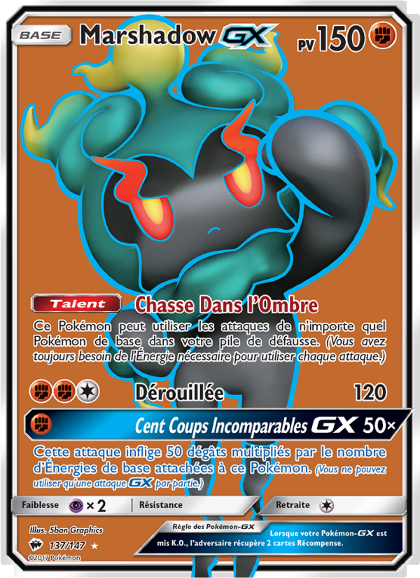 Marshadow GX 137 — Ombres Ardentes (French Pokémon TCG card)