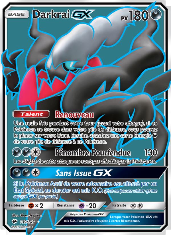 Darkrai GX 139 — Ombres Ardentes (French Pokémon TCG card)