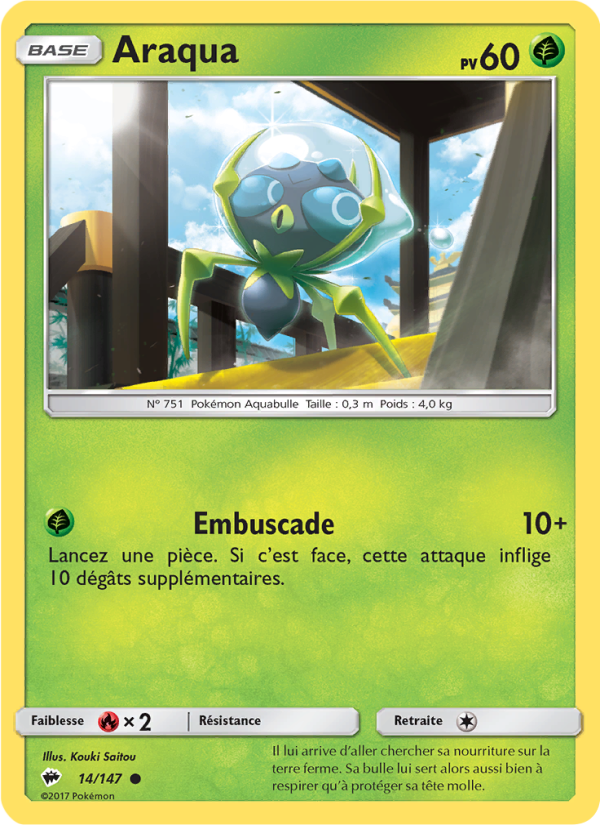 Araqua 14 — Ombres Ardentes (French Pokémon TCG card)