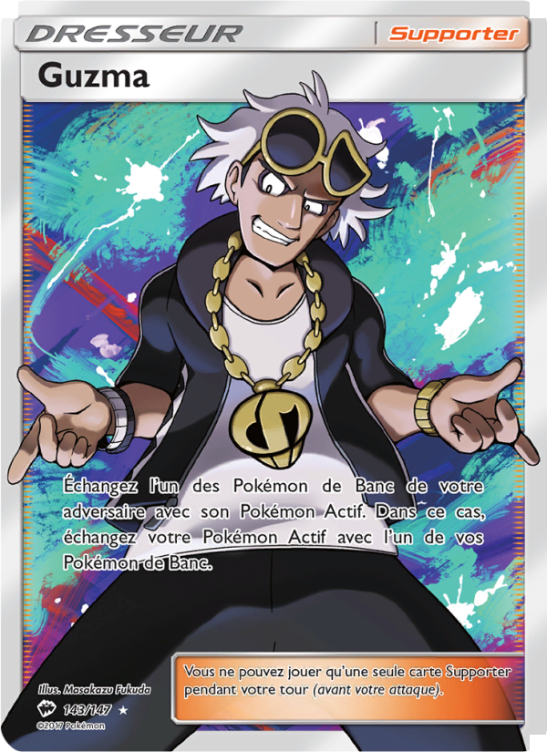 Guzma 143 — Ombres Ardentes (French Pokémon TCG card)
