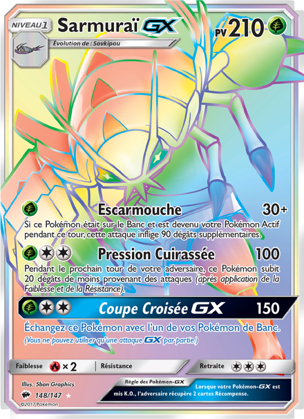 Sarmuraï GX 148 — Ombres Ardentes (French Pokémon TCG card)