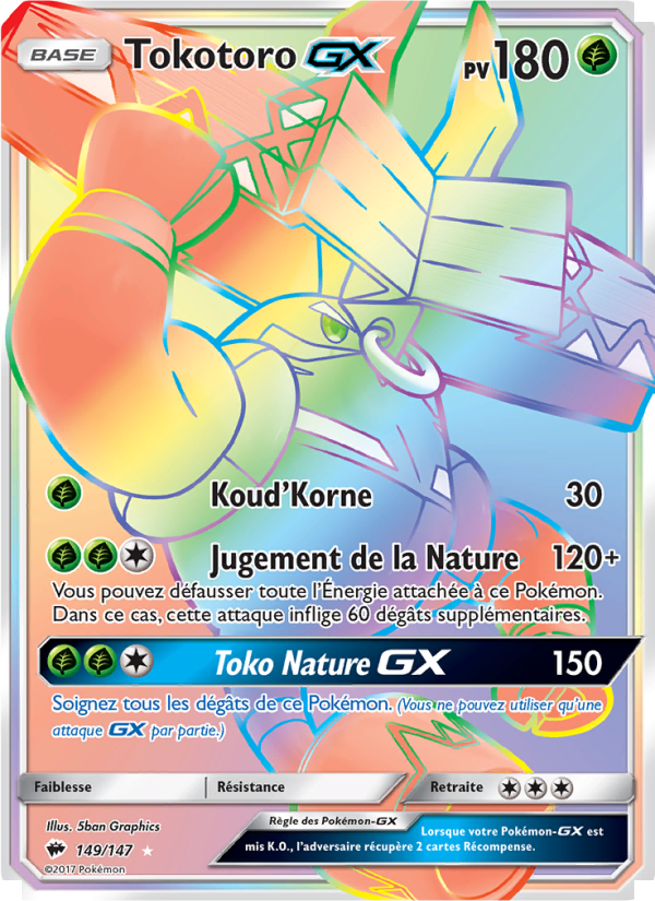 Tokotoro GX 149 — Ombres Ardentes (French Pokémon TCG card)