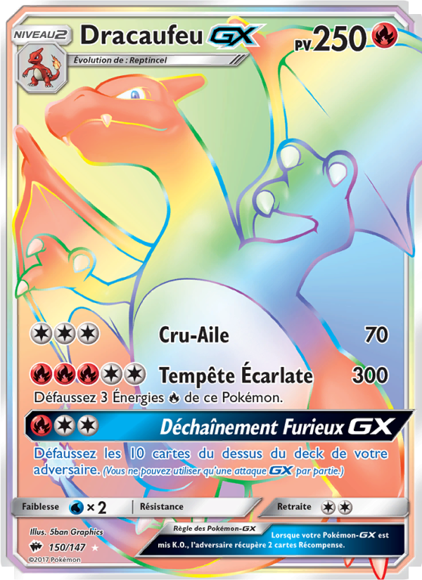 Dracaufeu GX 150 — Ombres Ardentes (French Pokémon TCG card)