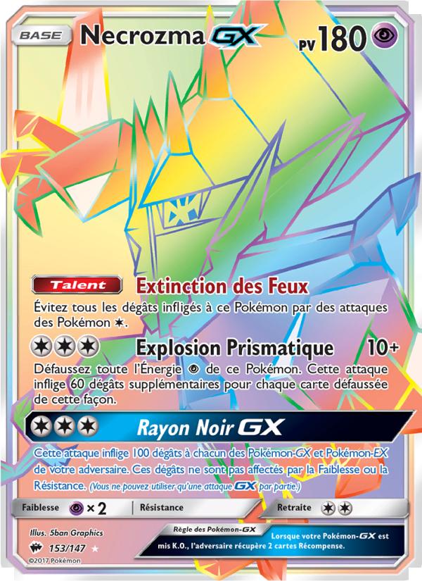 Necrozma GX 153 — Ombres Ardentes (French Pokémon TCG card)