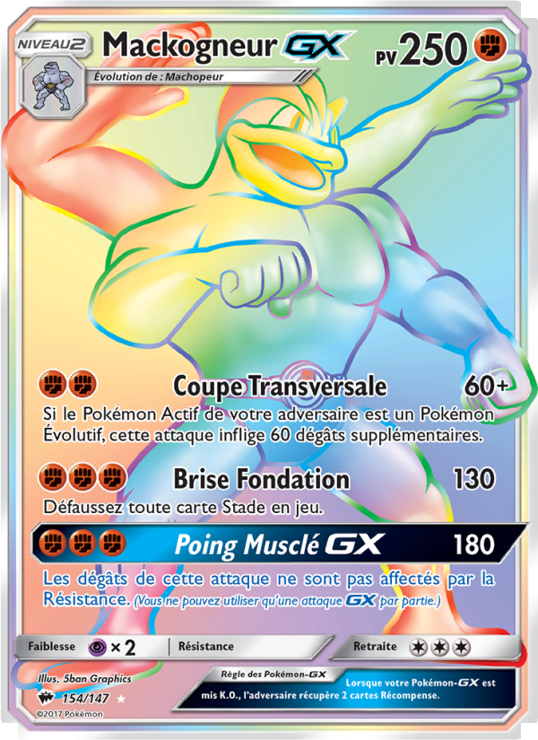 Mackogneur GX 154 — Ombres Ardentes (French Pokémon TCG card)