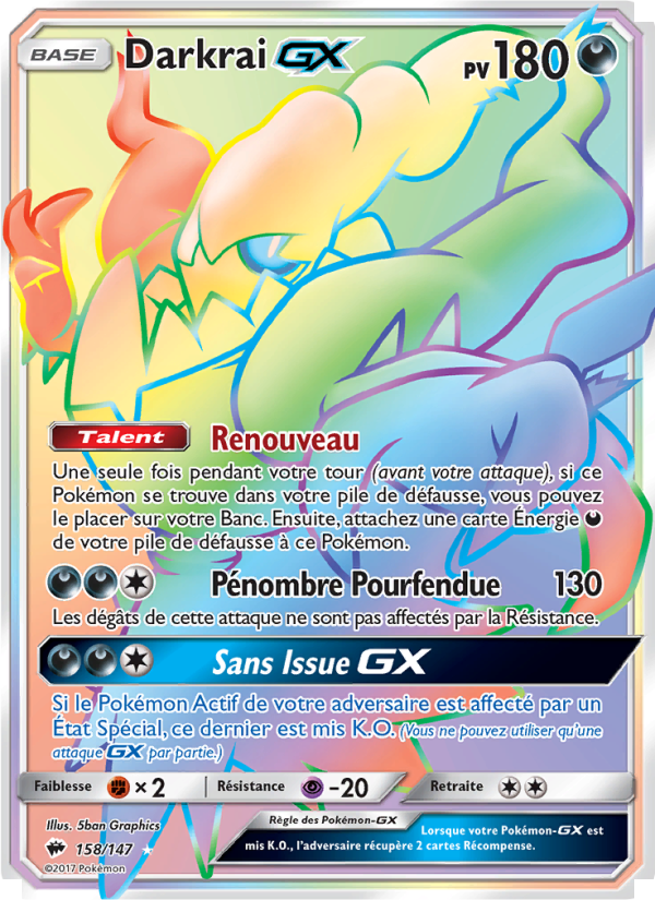 Darkrai GX 158 — Ombres Ardentes (French Pokémon TCG card)
