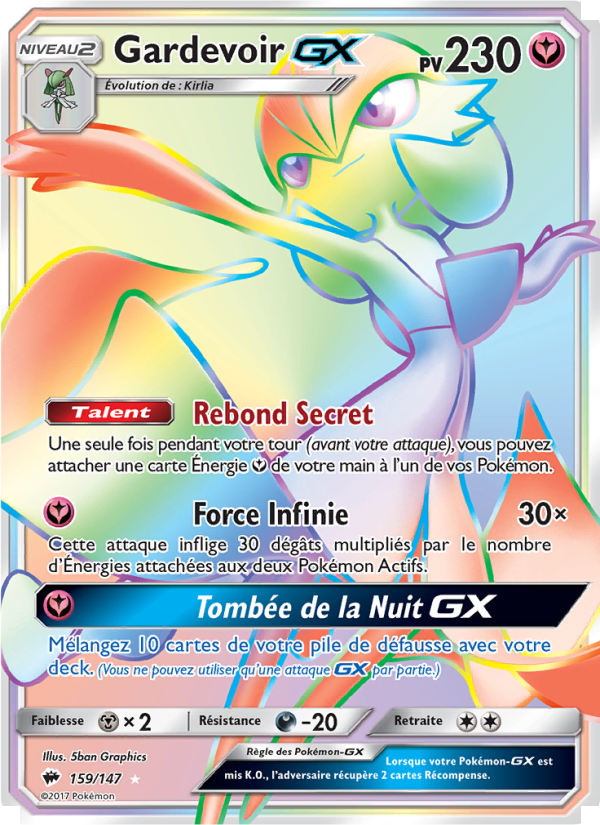 Gardevoir GX 159 — Ombres Ardentes (French Pokémon TCG card)