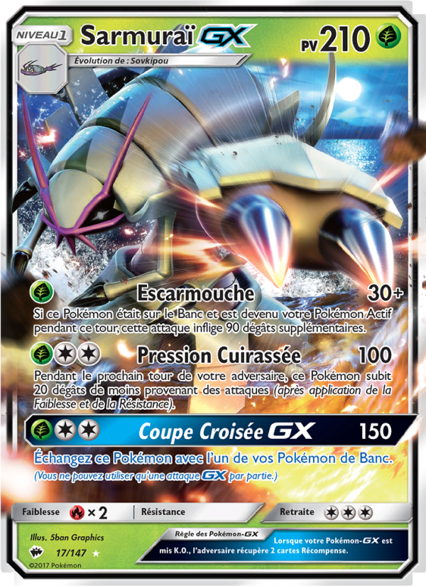 Sarmuraï GX 17 — Ombres Ardentes (French Pokémon TCG card)