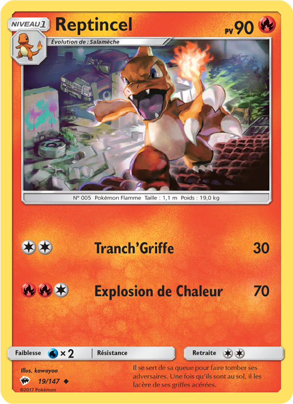 Reptincel 19 — Ombres Ardentes (French Pokémon TCG card)