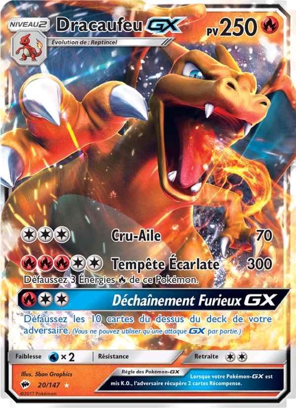 Dracaufeu GX 20 — Ombres Ardentes (French Pokémon TCG card)