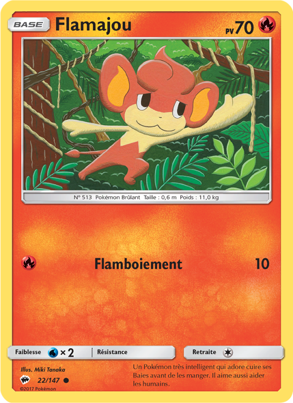 Flamajou 22 — Ombres Ardentes (French Pokémon TCG card)