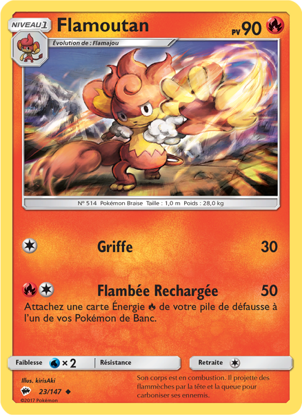 Flamoutan 23 — Ombres Ardentes (French Pokémon TCG card)