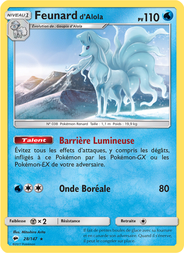 Feunard d’Alola 28 — Ombres Ardentes (French Pokémon TCG card)