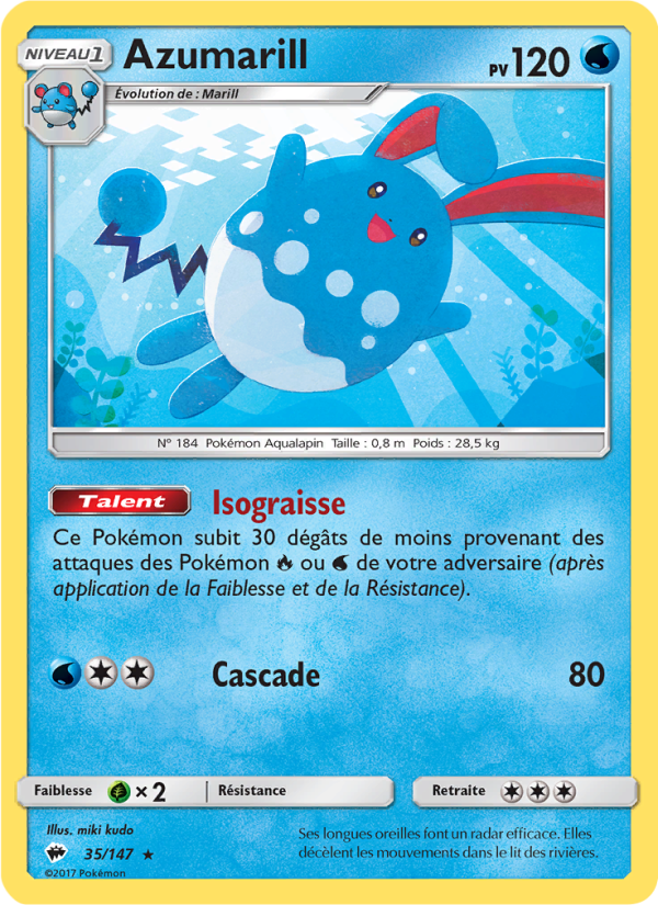 Azumarill 35 — Ombres Ardentes (French Pokémon TCG card)