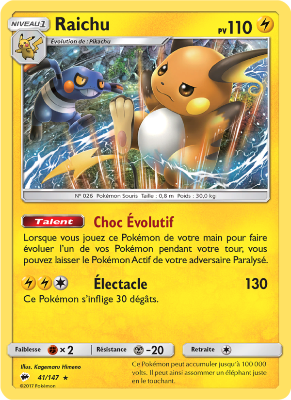 Raichu 41 — Ombres Ardentes (French Pokémon TCG card)