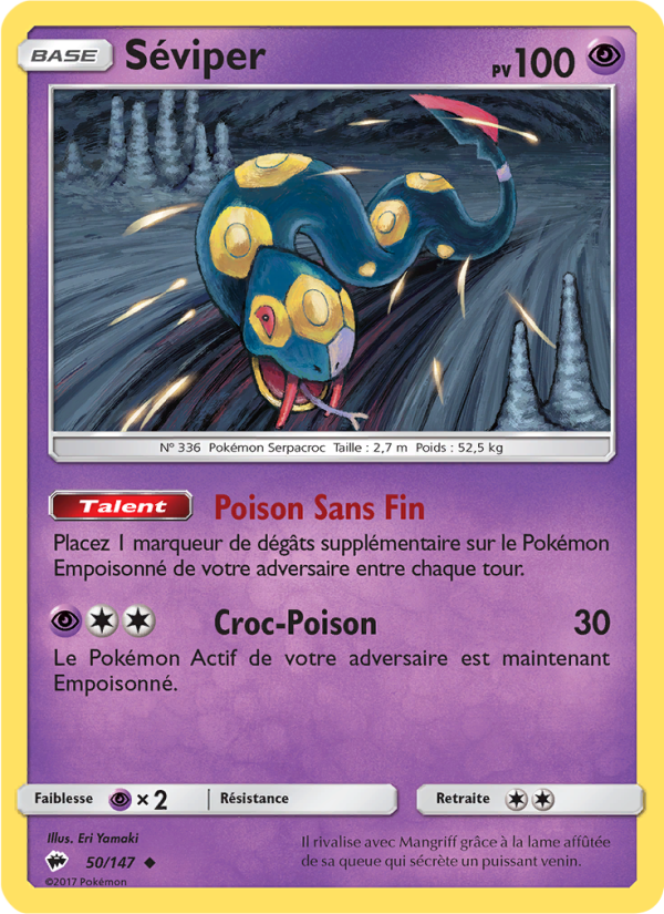 Séviper 50 — Ombres Ardentes (French Pokémon TCG card)
