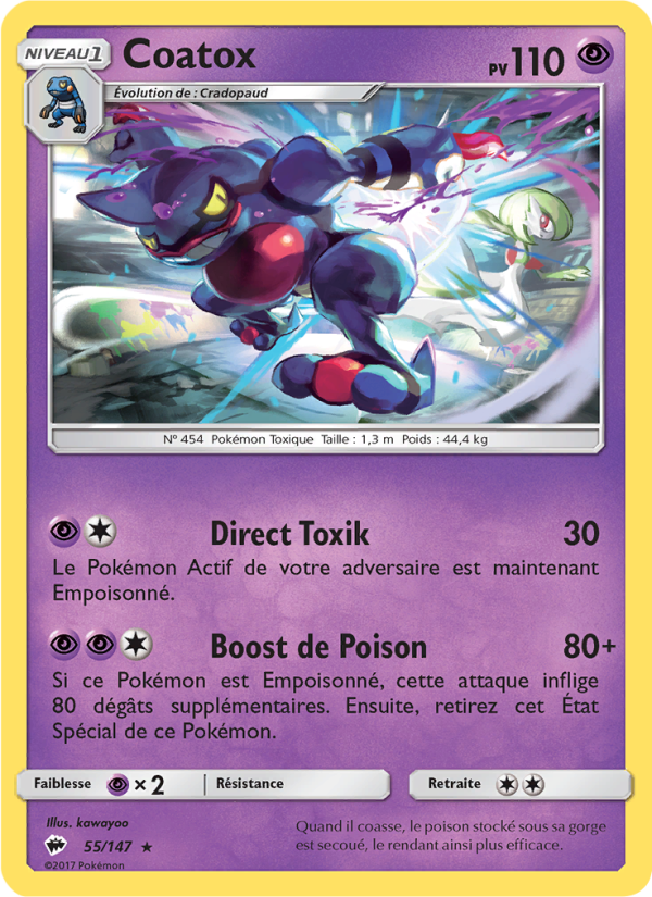 Coatox 55 — Ombres Ardentes (French Pokémon TCG card)