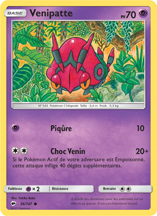 Venipatte 56 — Ombres Ardentes (French Pokémon TCG card)