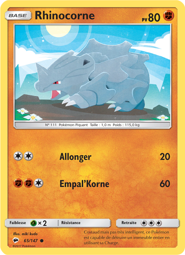Rhinocorne 65 — Ombres Ardentes (French Pokémon TCG card)
