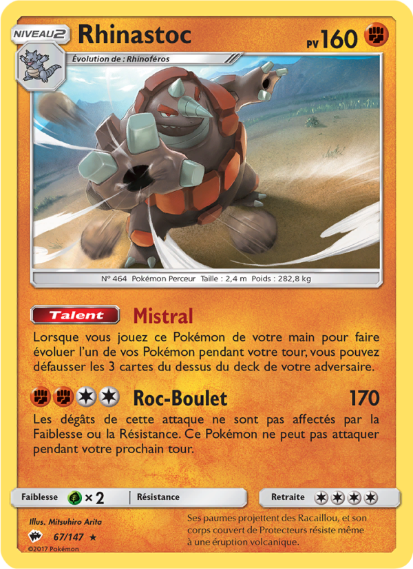Rhinastoc 67 — Ombres Ardentes (French Pokémon TCG card)