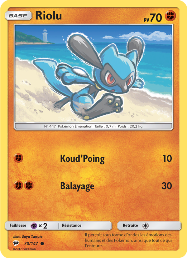 Riolu 70 — Ombres Ardentes (French Pokémon TCG card)