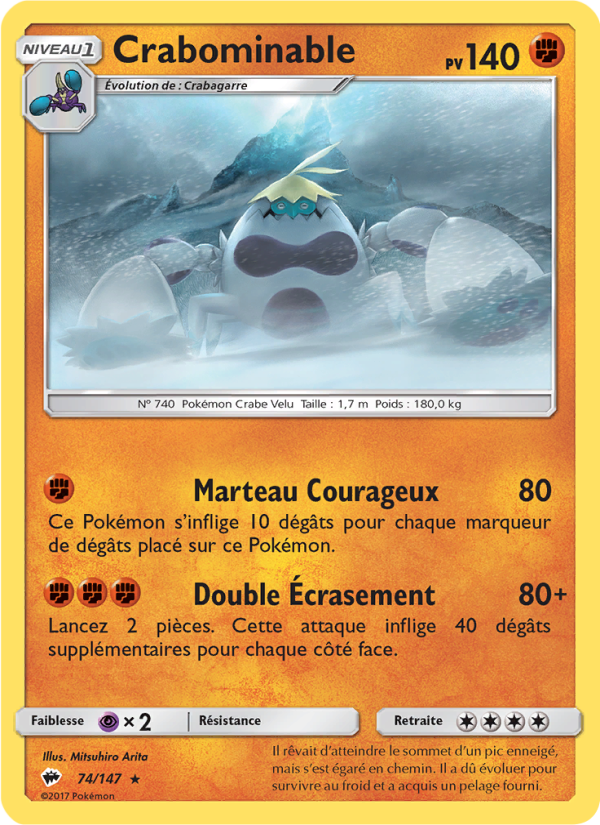 Crabominable 74 — Ombres Ardentes (French Pokémon TCG card)
