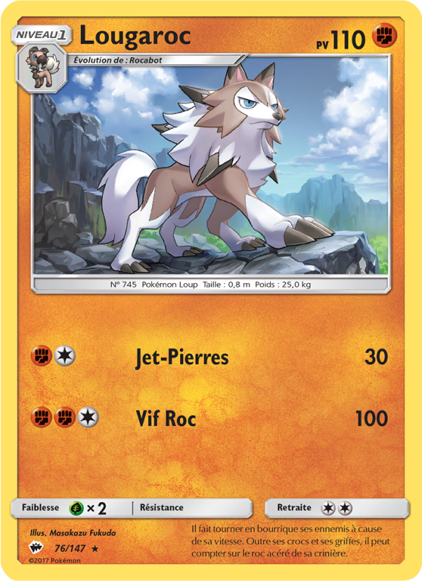 Lougaroc 76 — Ombres Ardentes (French Pokémon TCG card)
