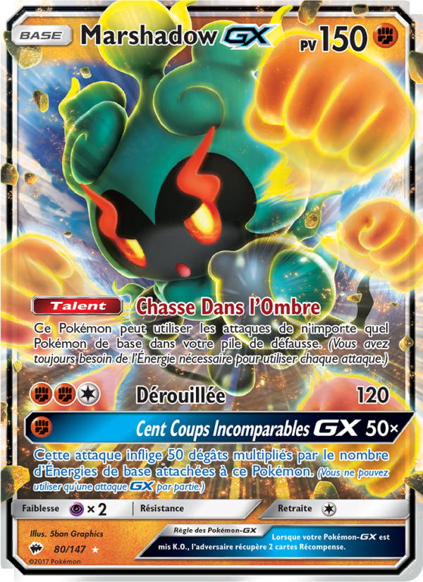 Marshadow GX 80 — Ombres Ardentes (French Pokémon TCG card)
