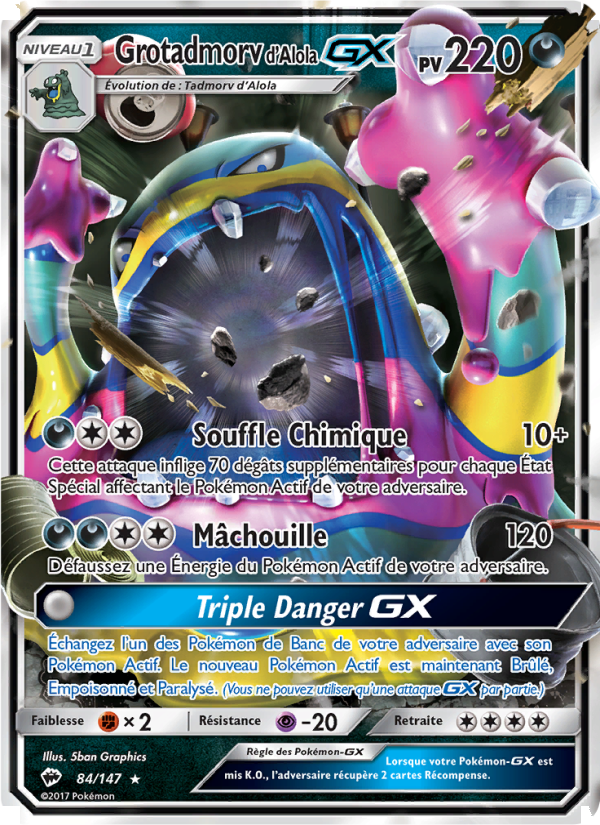Grotadmorv d’Alola GX 84 — Ombres Ardentes (French Pokémon TCG card)