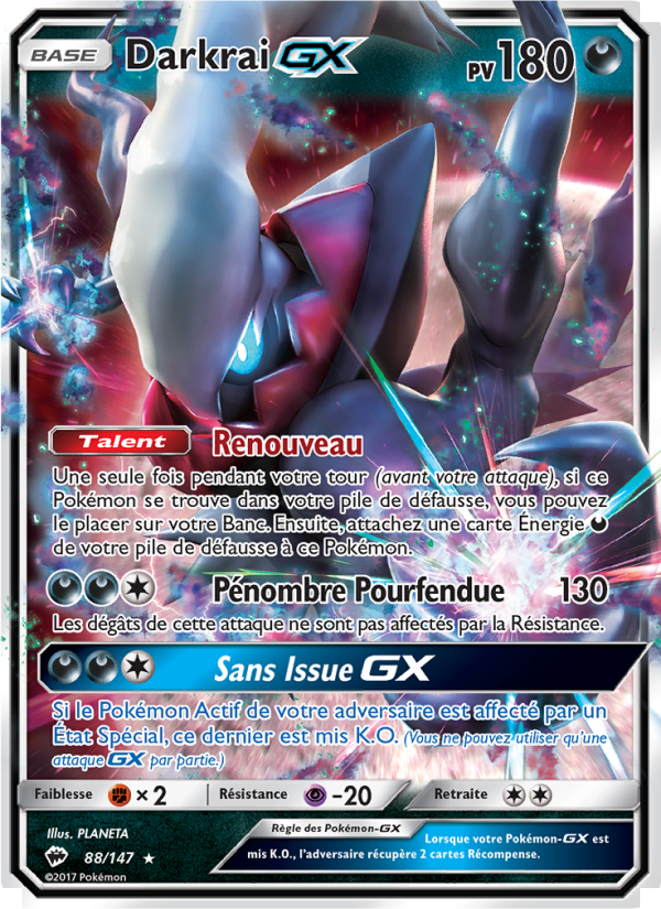 Darkrai GX 88 — Ombres Ardentes (French Pokémon TCG card)