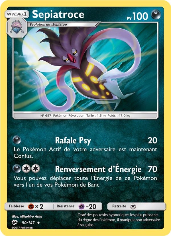 Sepiatroce 90 — Ombres Ardentes (French Pokémon TCG card)