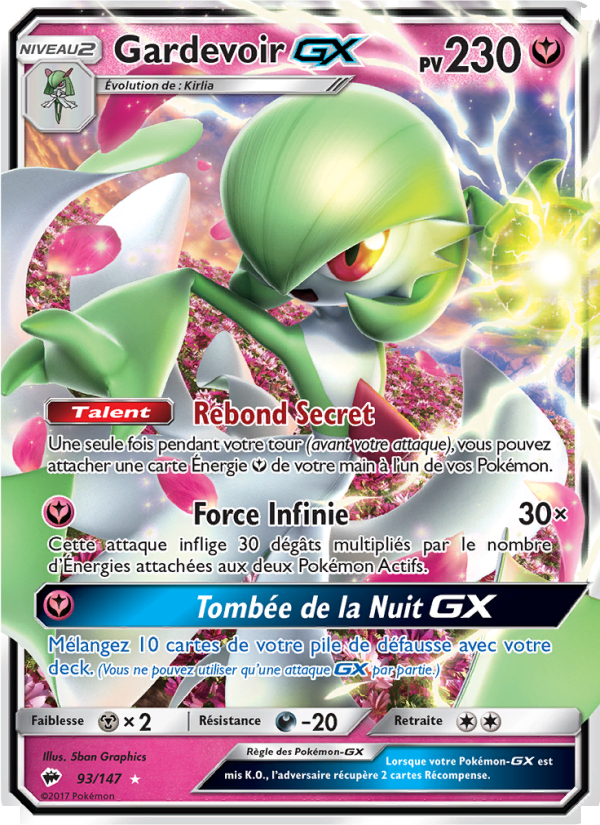 Gardevoir GX 93 — Ombres Ardentes (French Pokémon TCG card)