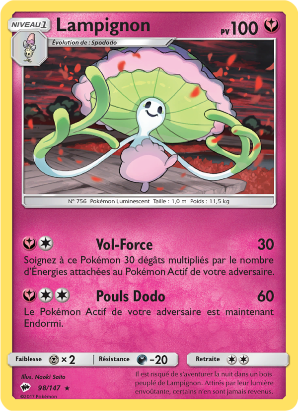 Lampignon 98 — Ombres Ardentes (French Pokémon TCG card)