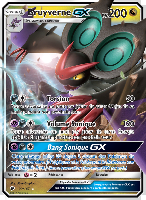 Bruyverne GX 99 — Ombres Ardentes (French Pokémon TCG card)