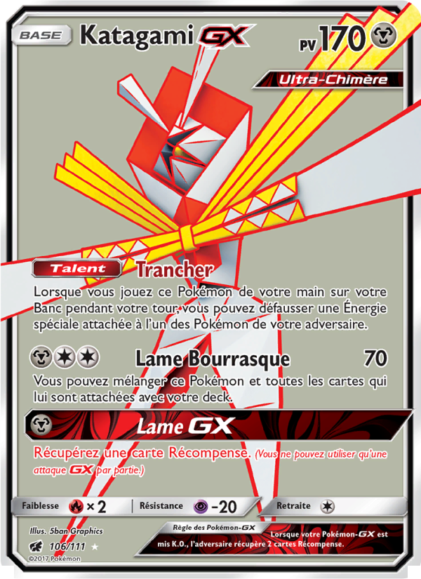 Katagami GX 106 — Invasion Carmin (French Pokémon TCG card)