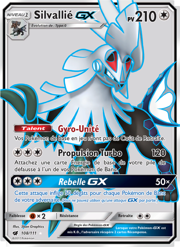 Silvallié GX 108 — Invasion Carmin (French Pokémon TCG card)